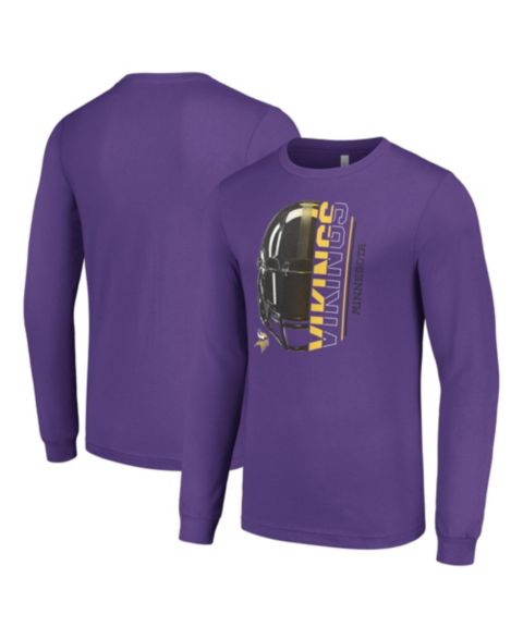 Мужская футболка Starter Purple Minnesota Vikings Half Helmet Logo Long-Sleeves