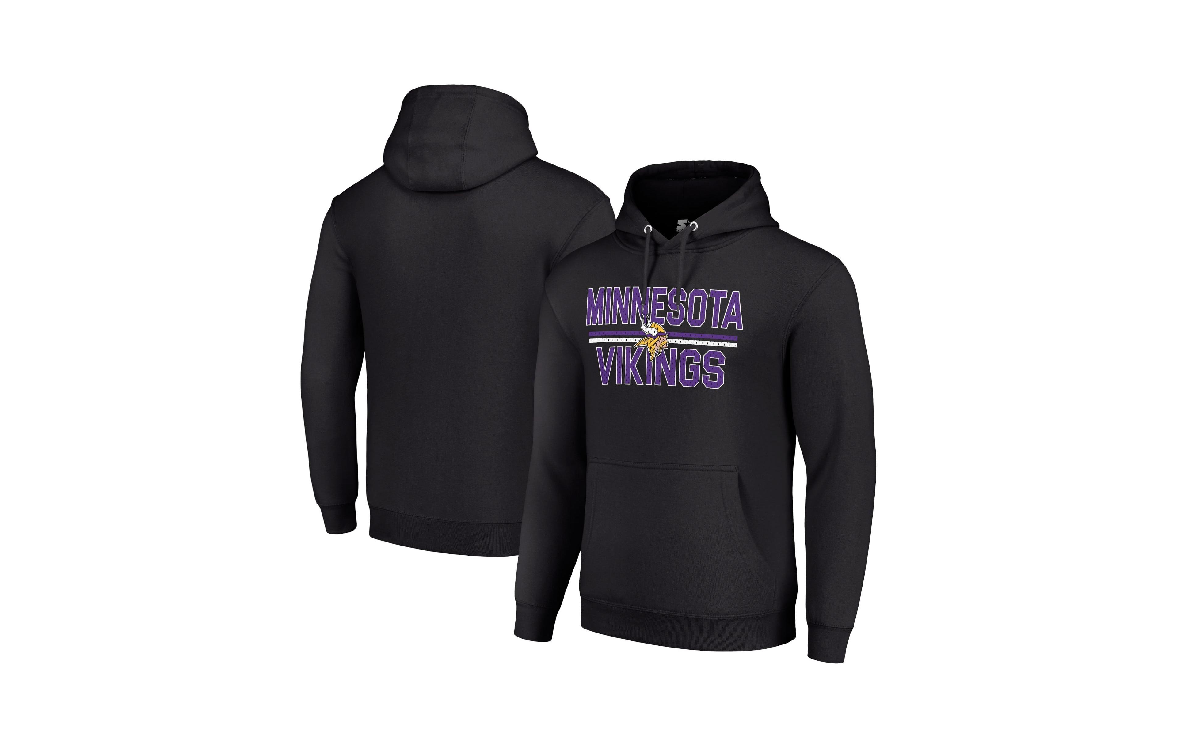 Starter Men's and Women's Black Minnesota Vikings Team Mesh Print Graphic Tri-Blend Pullover Hoodie
