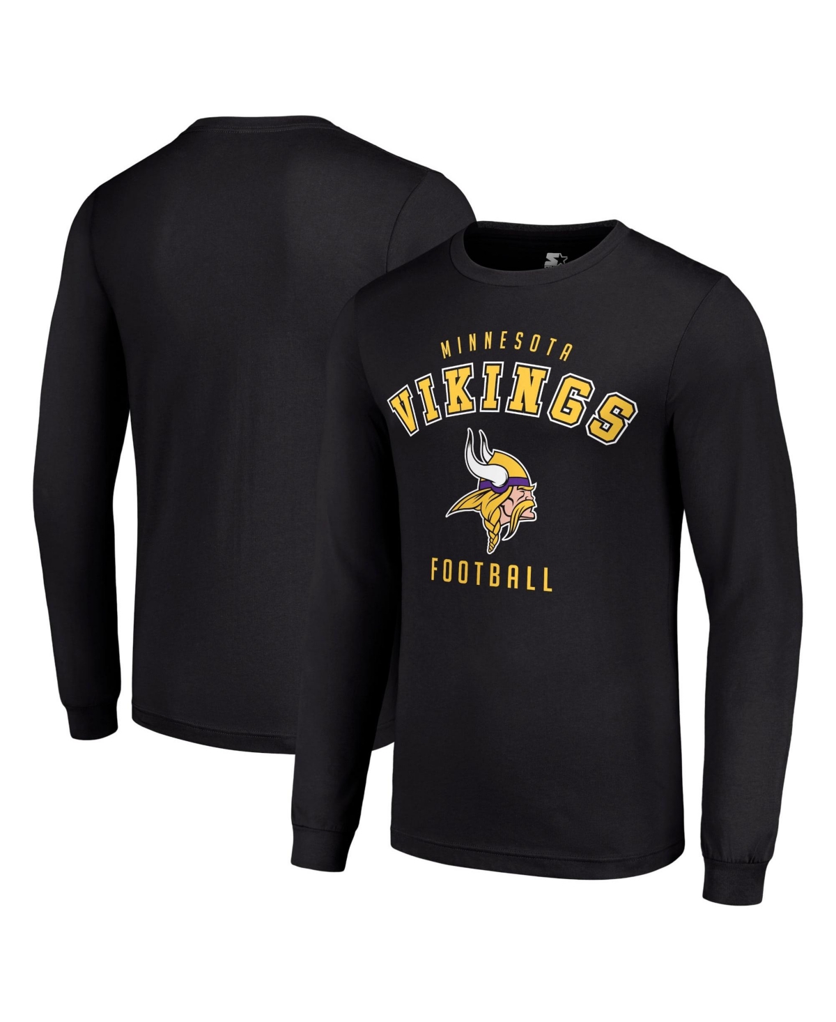 Starter Men's Black Minnesota Vikings Long-Sleeves T-Shirt