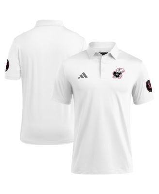Men's White Kansas Jayhawks Wear Pink Breast Cancer Awareness Polo Shirt