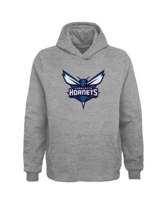 Big Boys' and Girls' Gray Charlotte Hornets Primary Logo Pullover Hoodie