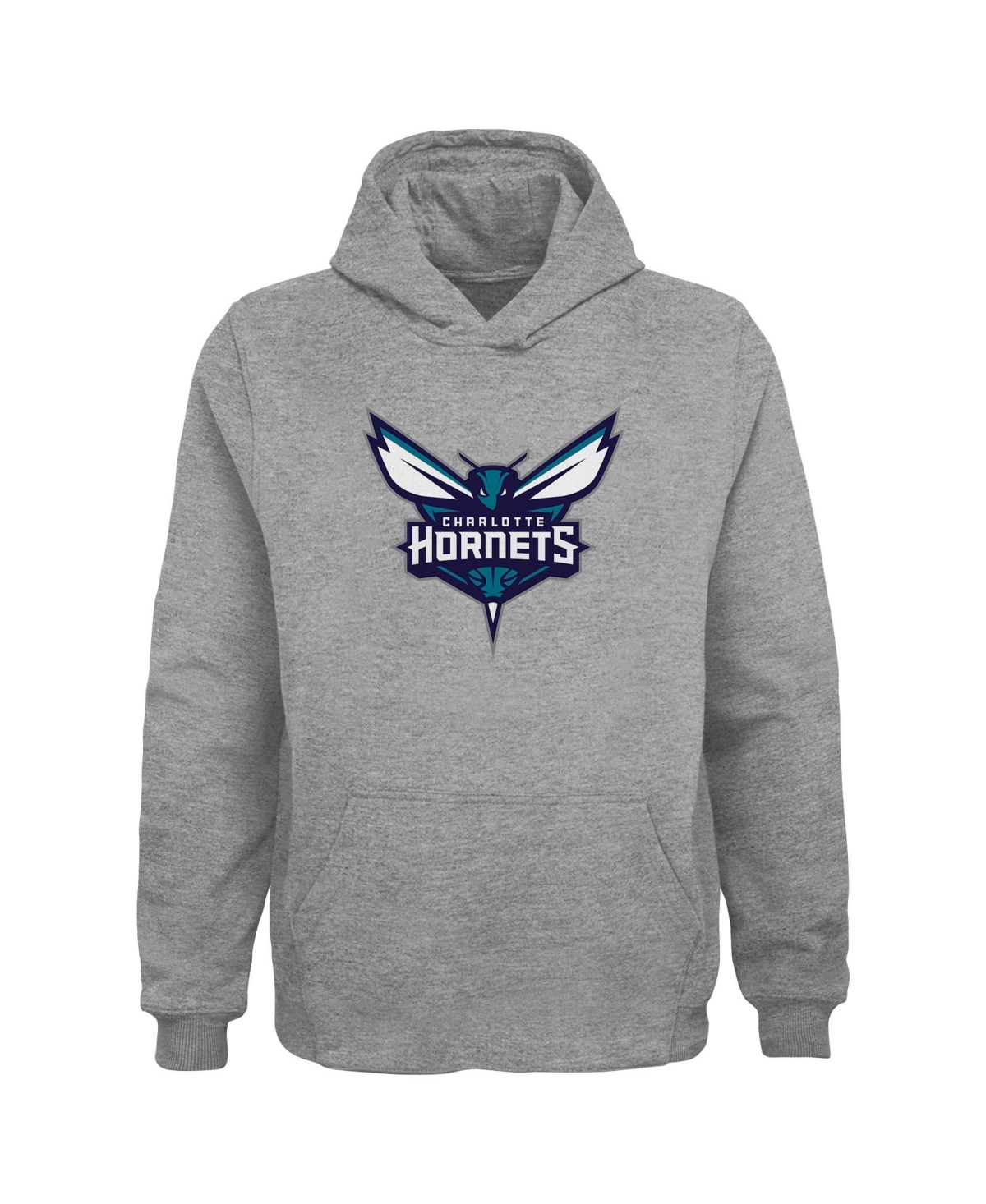 Outerstuff Big Boys' and Girls' Gray Charlotte Hornets Primary Logo Pullover Hoodie