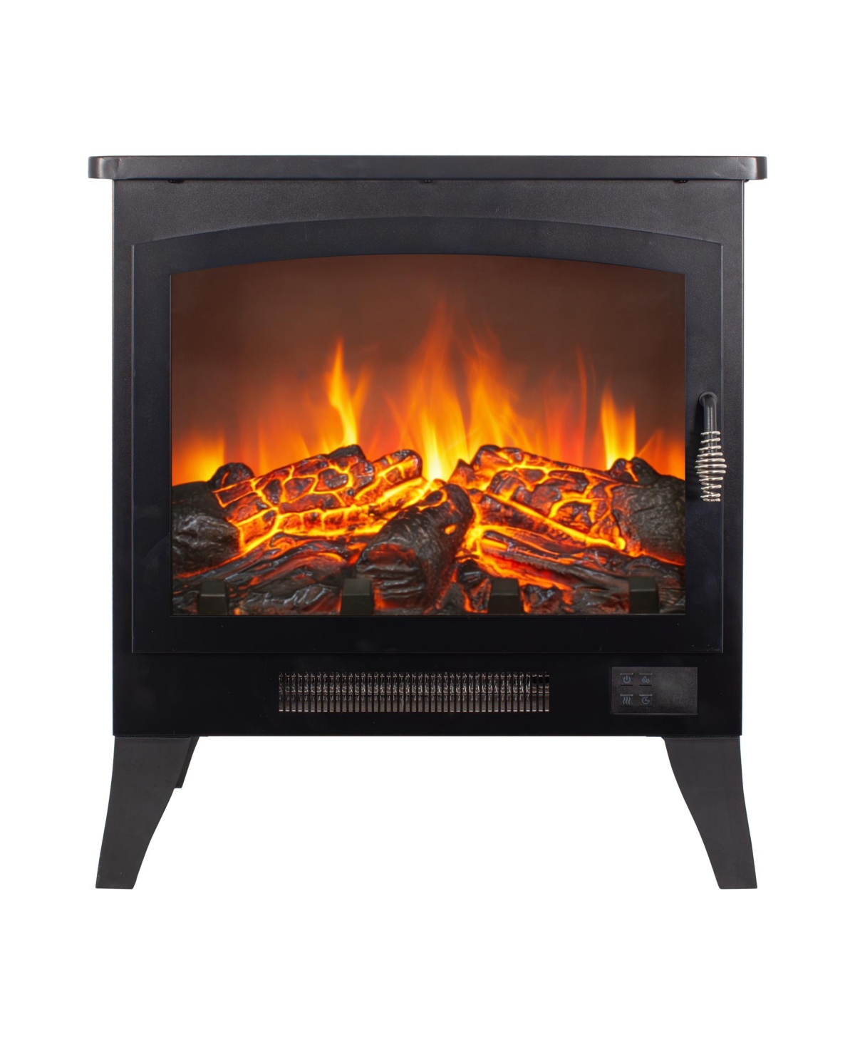 Clihome 21 inch Three-sided Freestanding Electric Stove heater with 3D Flame effect with remote control Fireplace