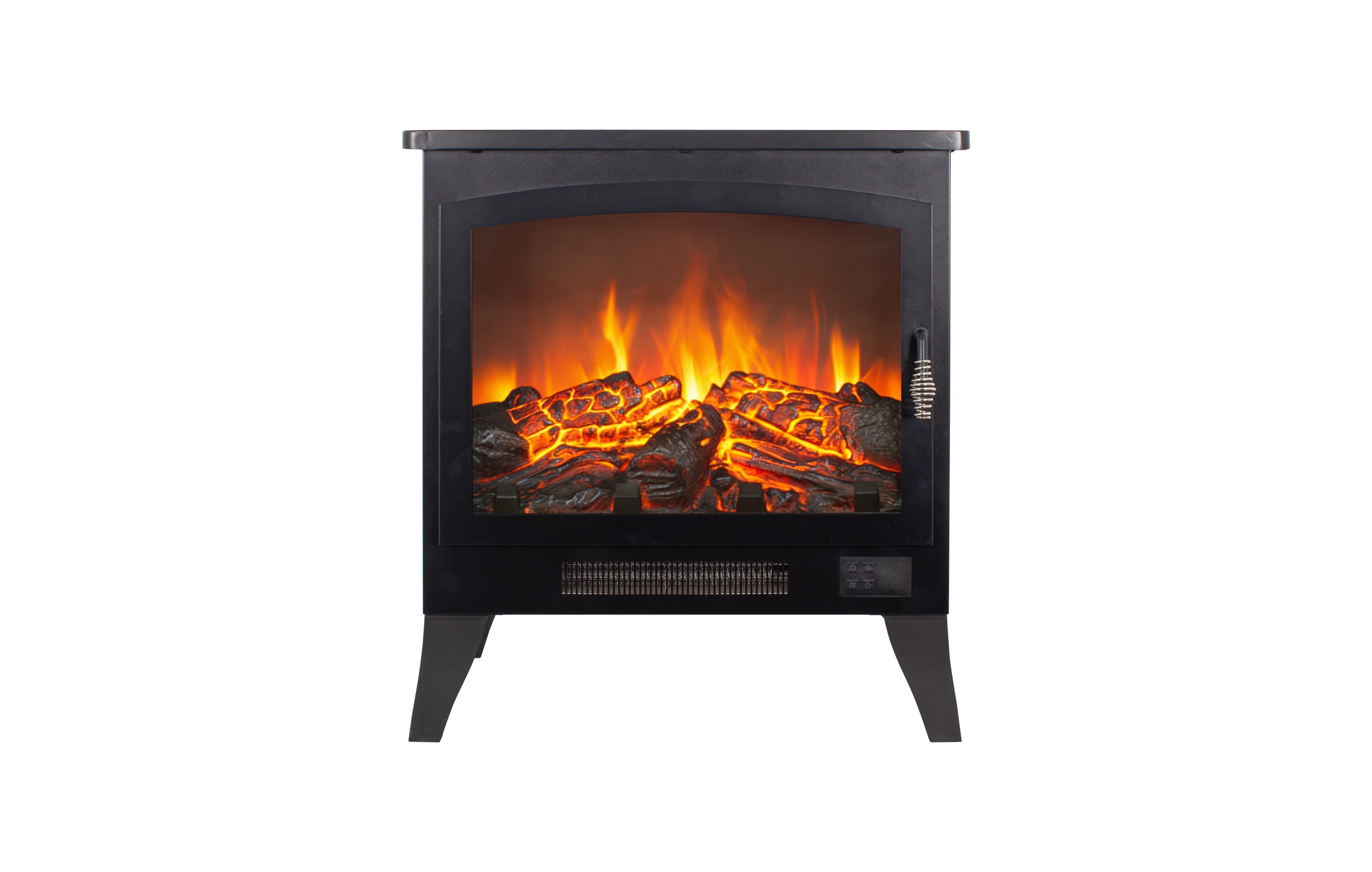 Clihome 21 inch Three-sided Freestanding Electric Stove heater with 3D Flame effect with remote control Fireplace