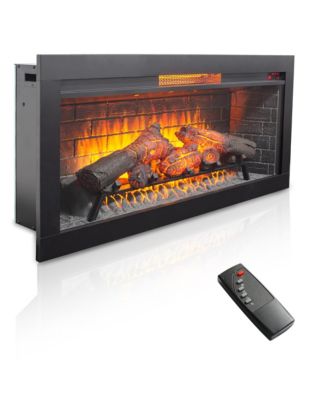  36 Inch Infrared Electric Fireplace with Removable Trim kit Insert, Touch Panel Home Decor Heater