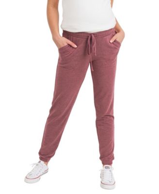 Maternity Two-Tone Brushed-Terry Full-Belly Jogger Pants