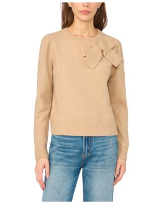 Women's Bow Appliqu&eacute; Crewneck Pullover Sweater