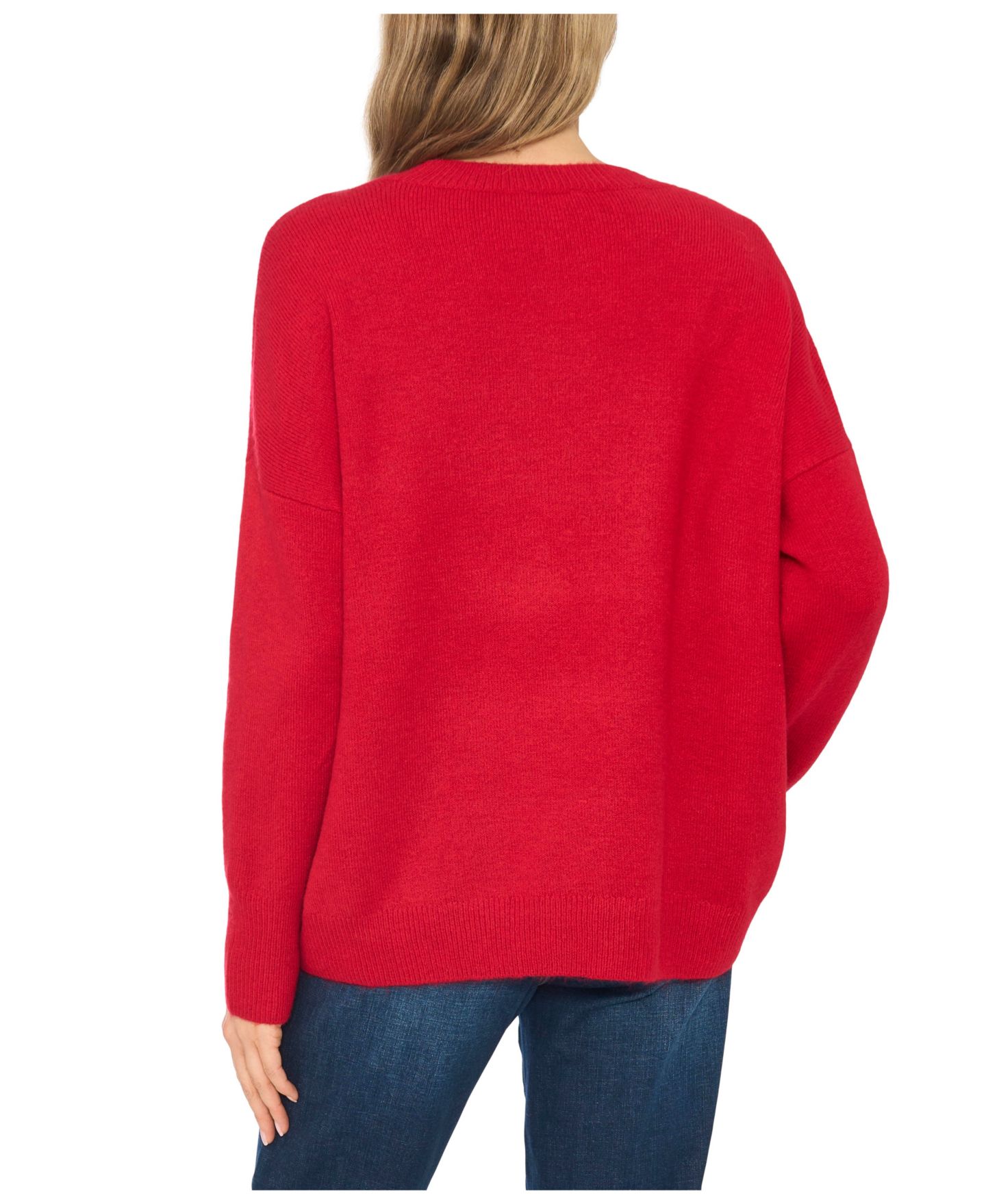 Женский свитер CeCe Tis The Season Holiday Graphic Knit Crewneck Long-Sleeve, цвет: Красный — фото 3