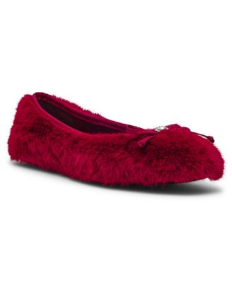 Women's Snuggle Ballet Faux Fur Bow Flats