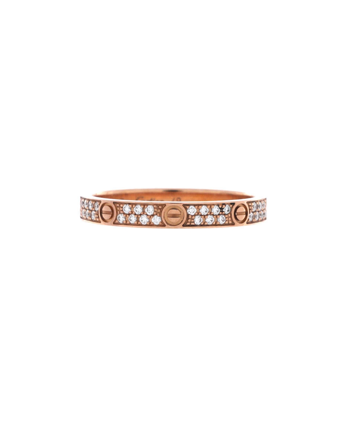 Pre-Owned Cartier Love Wedding Band Pave Diamond Ring (0.16 ct. t.w.) in 18K Rose Gold - 18k rose gold