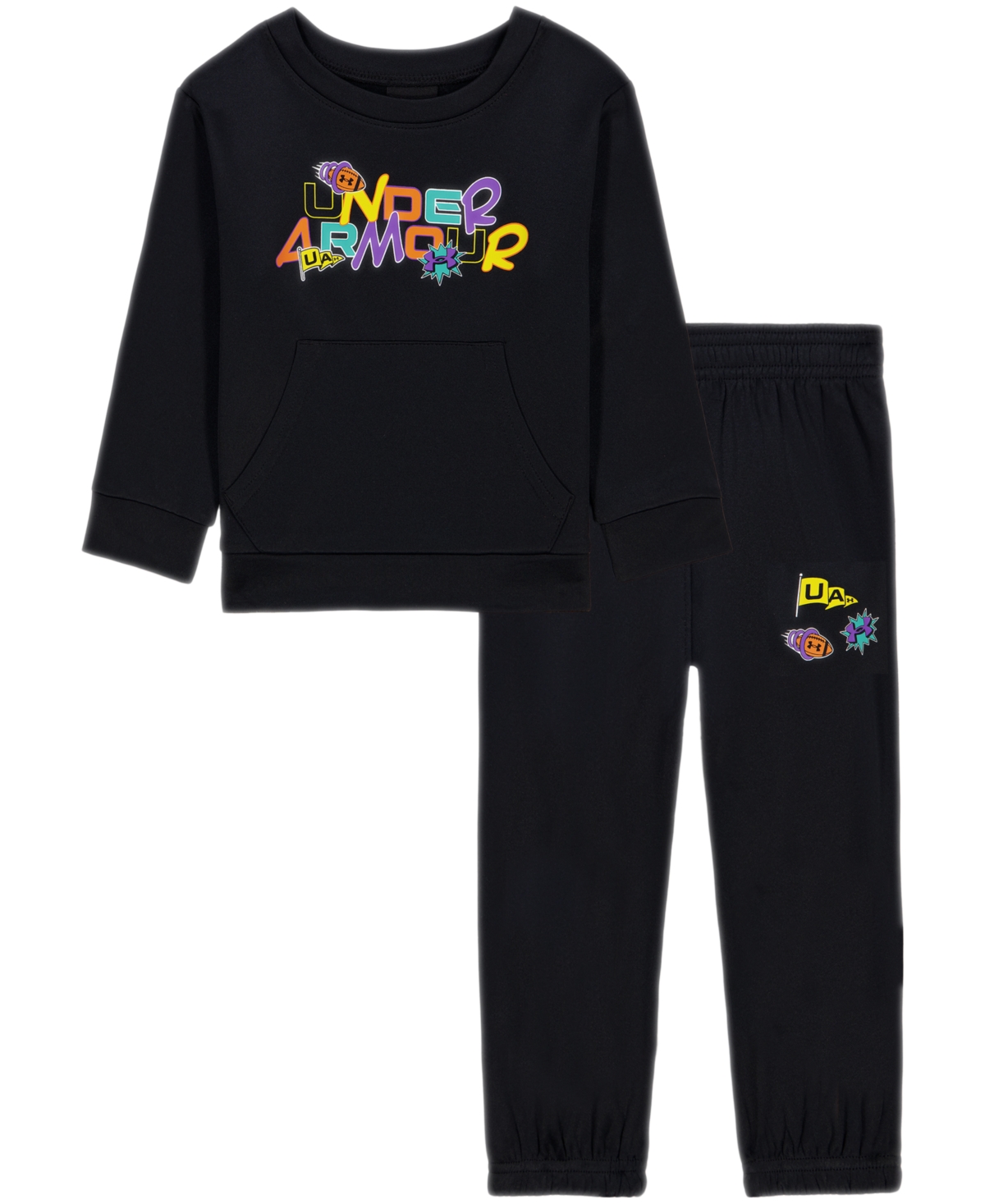 Under Armour Toddler Boys' 2T-5T Ua Retro Hooded Hoodie and Joggers, 2-Piece Set - Black