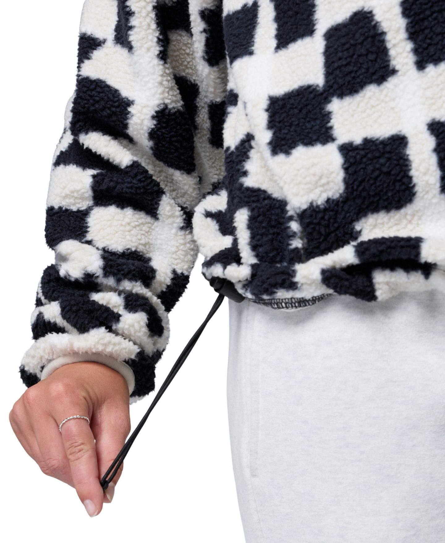 Женский топ Columbia Helvetia™ II Printed Cropped Half-Snap Fleece, цвет: Чёрный — фото 5