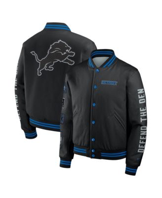 Men's Black/Silver Detroit Lions 2026 Rivalries Collection Varsity Jacket