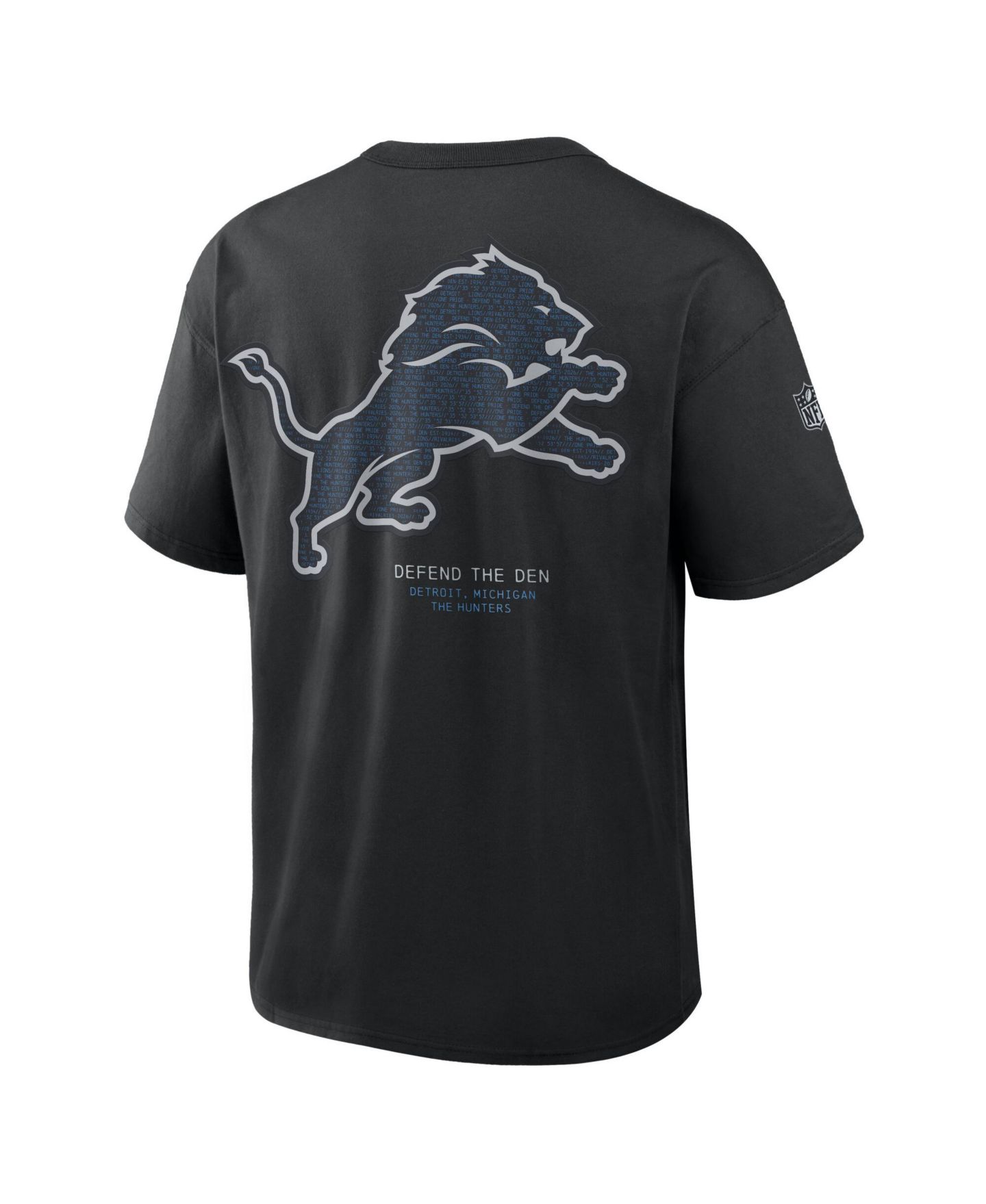 Мужская футболка Nike Black Detroit Lions 2026 Rivalries Collection Max90 — фото 3
