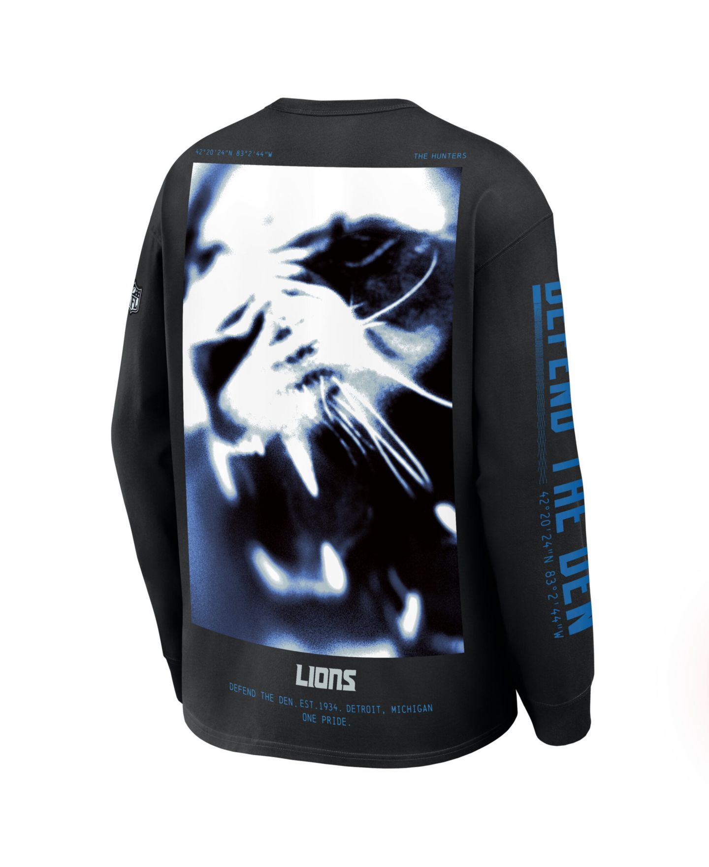 Мужская футболка Nike Black Detroit Lions 2026 Rivalries Collection Max90 Long Sleeve — фото 3