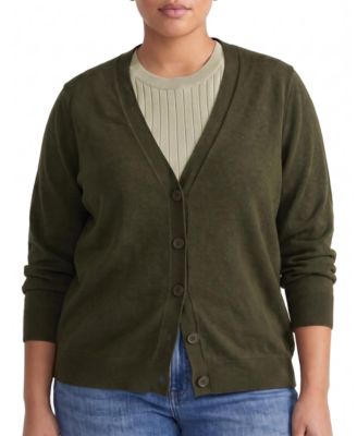 Plus Size Lightweight Fine-Knit Savvy Cardigan
