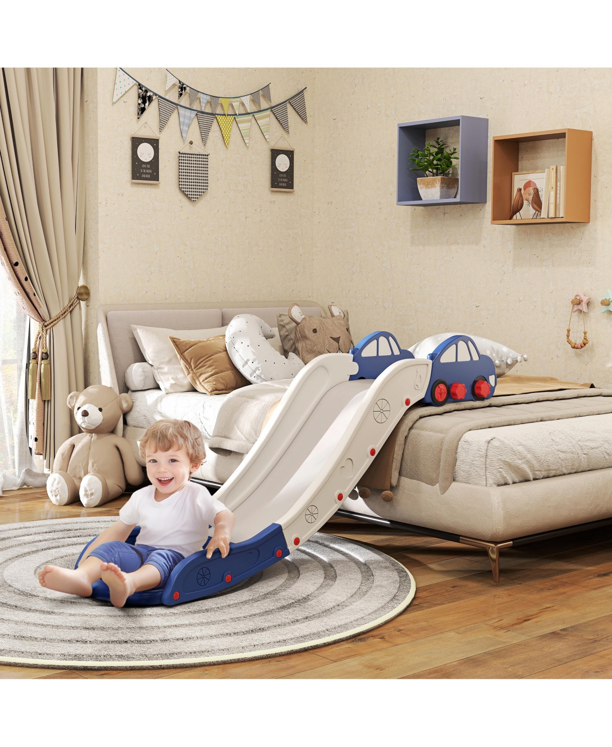 Sevorley Slide for Kids, Hdpe Construction, Extra Length, 66 lbs. Capacity, Ages 18-48 Months