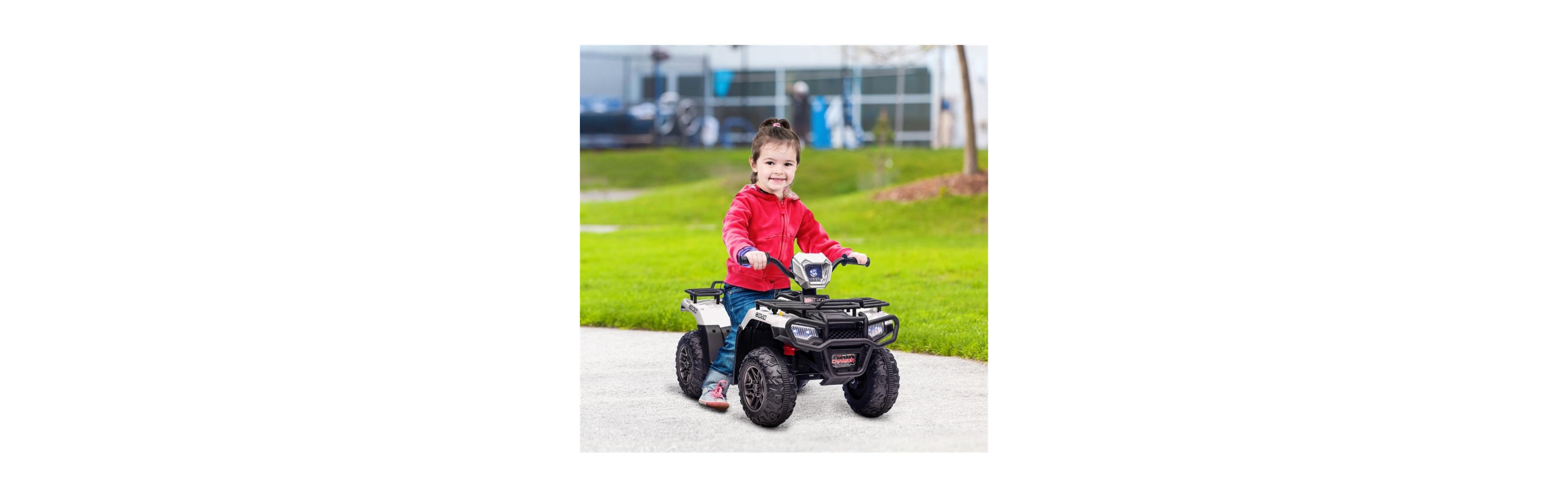 Sevorley 12V Kids Ride-On Atv Quad with Led Headlights and Two-Speed, 55-Lb. Capacity, Ages 3-7