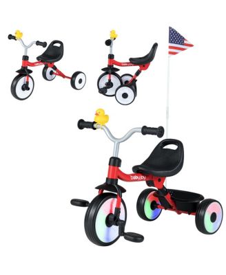 Toddler 3-in-1 Foldable Tricycle with Rainbow LED Wheels, Ages 1+