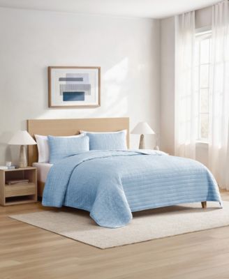 Cathay Home Classic Crinkle Oversized 3-Piece Quilt Set, Full/Queen