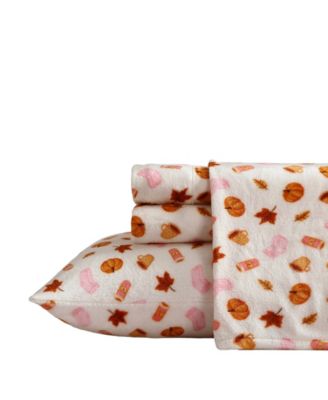 Pumpkin Spice Girl Printed Plush Velvet 3-Piece Sheet Set, Twin XL