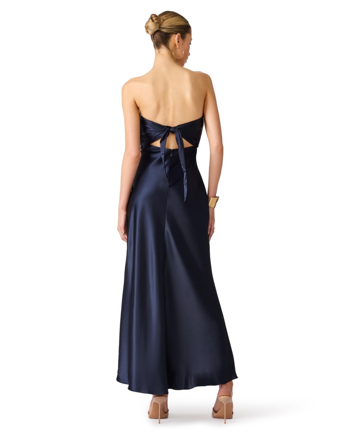 Женское платье Steve Madden Strapless Open-Back Satin, цвет: Chartruse — фото 8