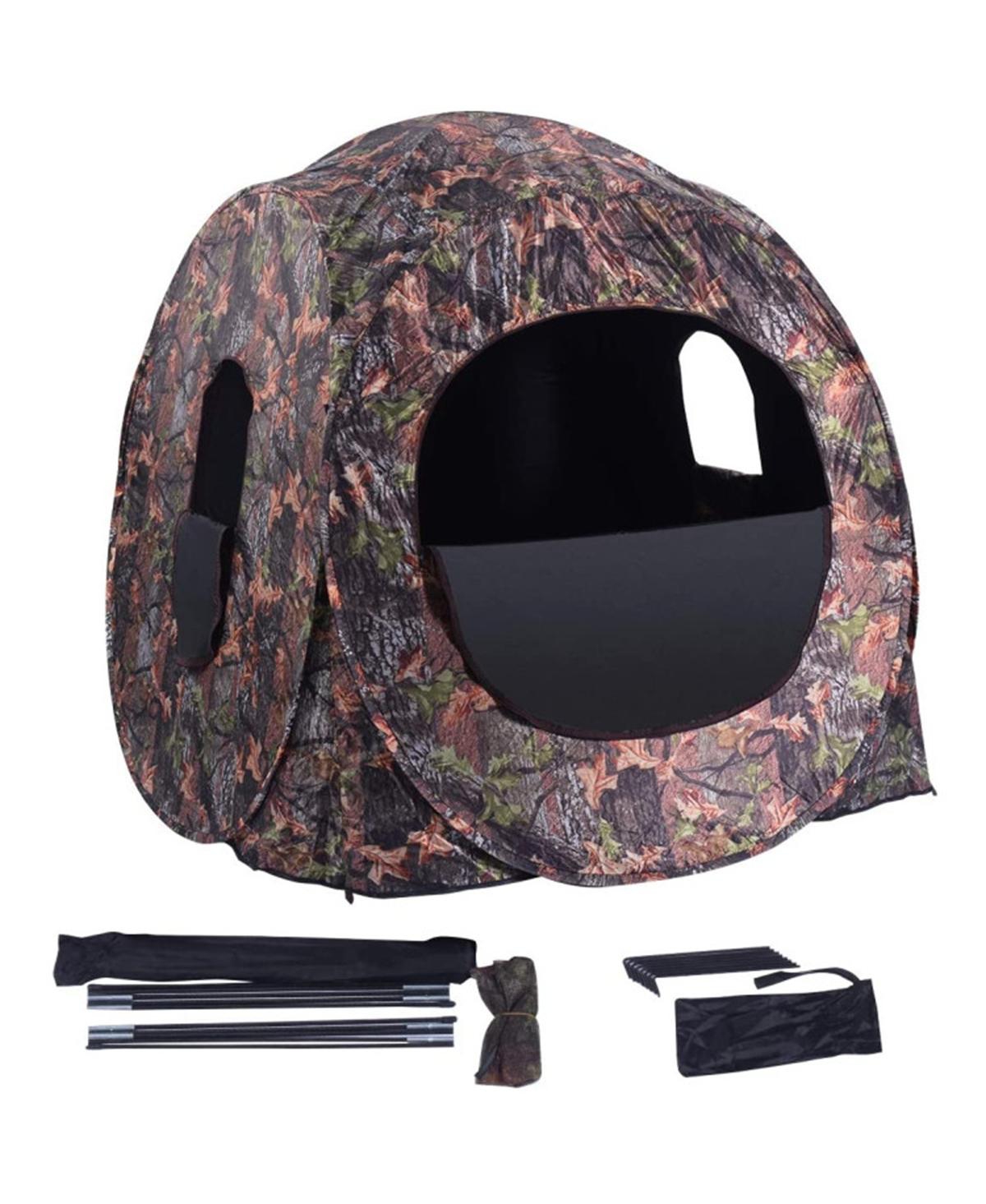 Sevorley Pop Up Ground Camo Weather Resistant Hunting Tent, 150D oxford and Pu coating Construction