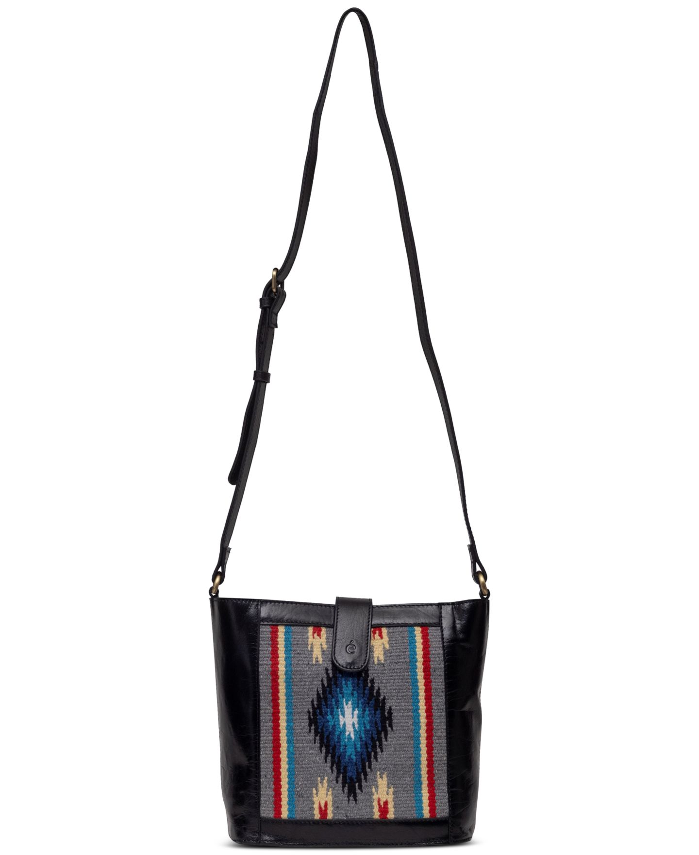 Женская сумка Ecotorie Dunlap Aztec-Inspired Leather Crossbody, цвет: Чёрный — фото 1