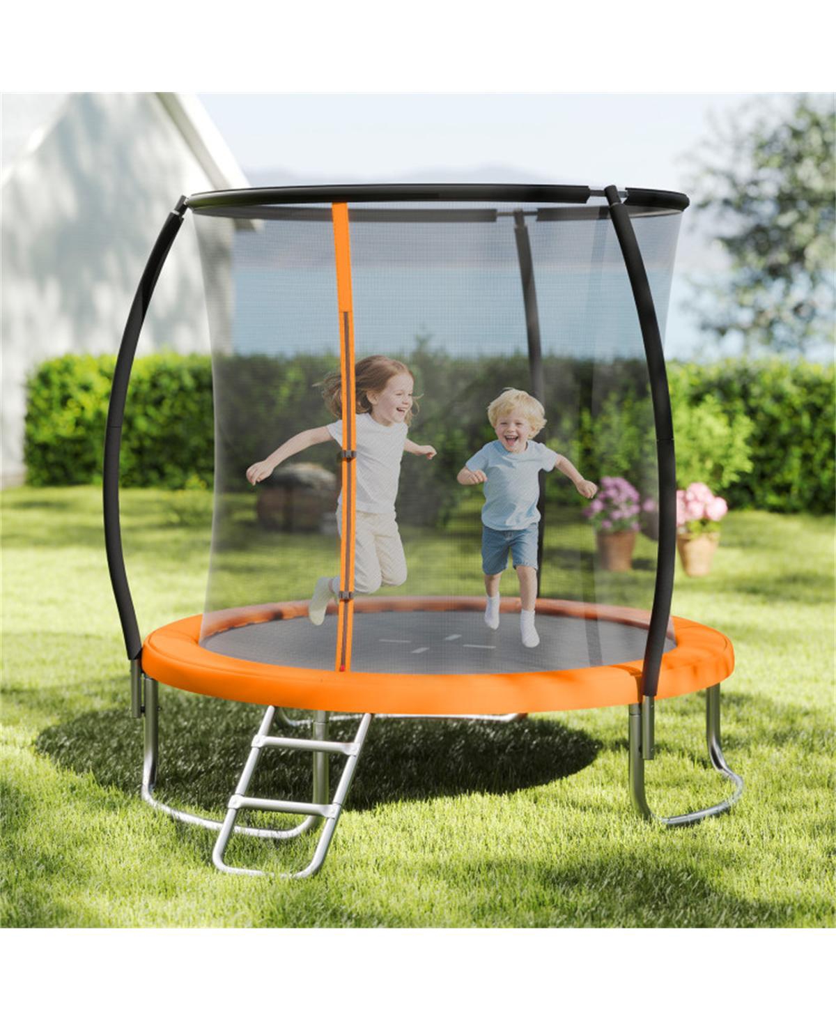 Sevorley 8FT Heavy-Duty Galvanized Steel Trampoline with Safety Enclosure, 880 lbs, Ages 3+