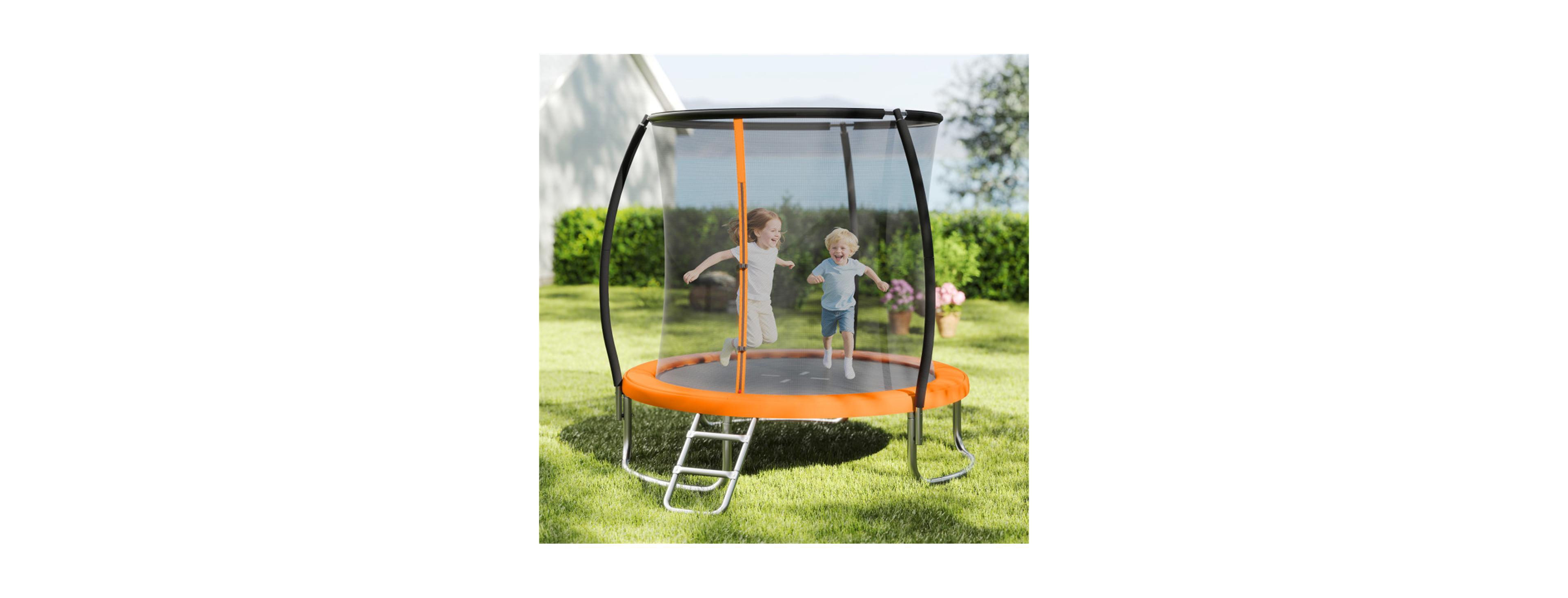 Sevorley 8FT Heavy-Duty Galvanized Steel Trampoline with Safety Enclosure, 880 lbs, Ages 3+