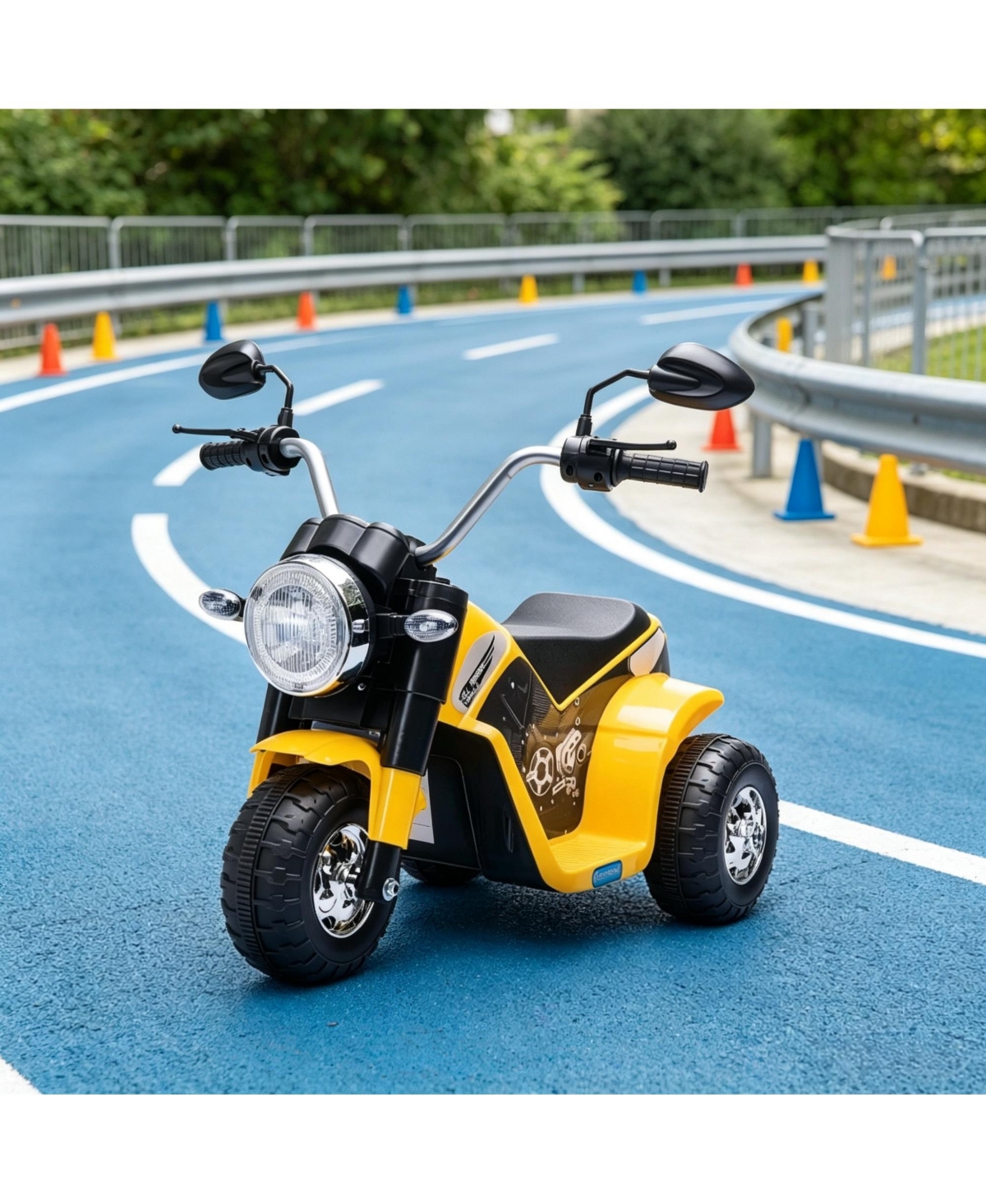Sevorley 6V Electric 3-Wheel Ride-On Motorcycle with Working Headlights, 55 lbs Capacity, Ages 1+