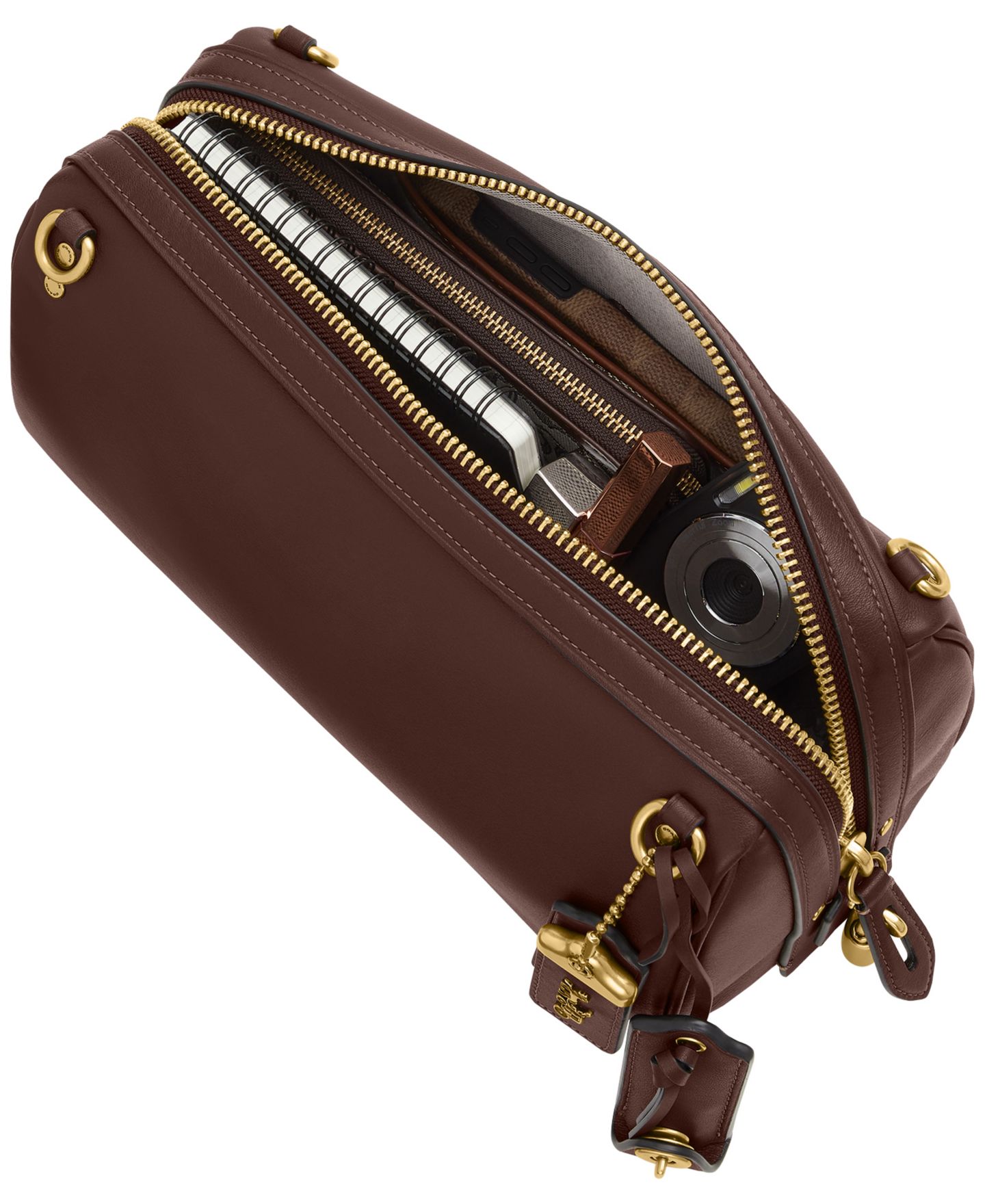 Женская сумка COACH Rogue Natural Grain Nappa Leather Small Shoulder, цвет: Латунный / Кленовый — фото 5