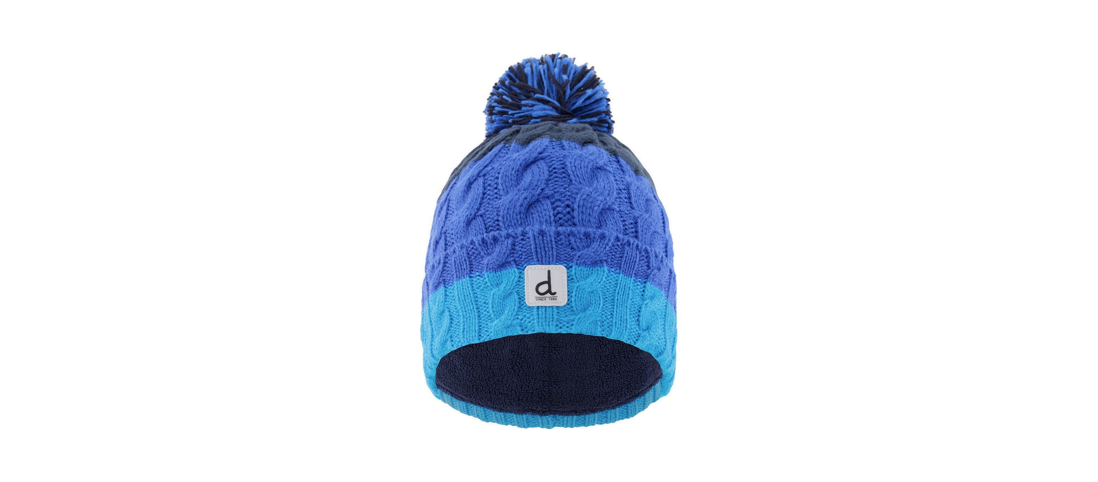 Deux par Boys' Cable-Knit Color-Block Pompom Beanie