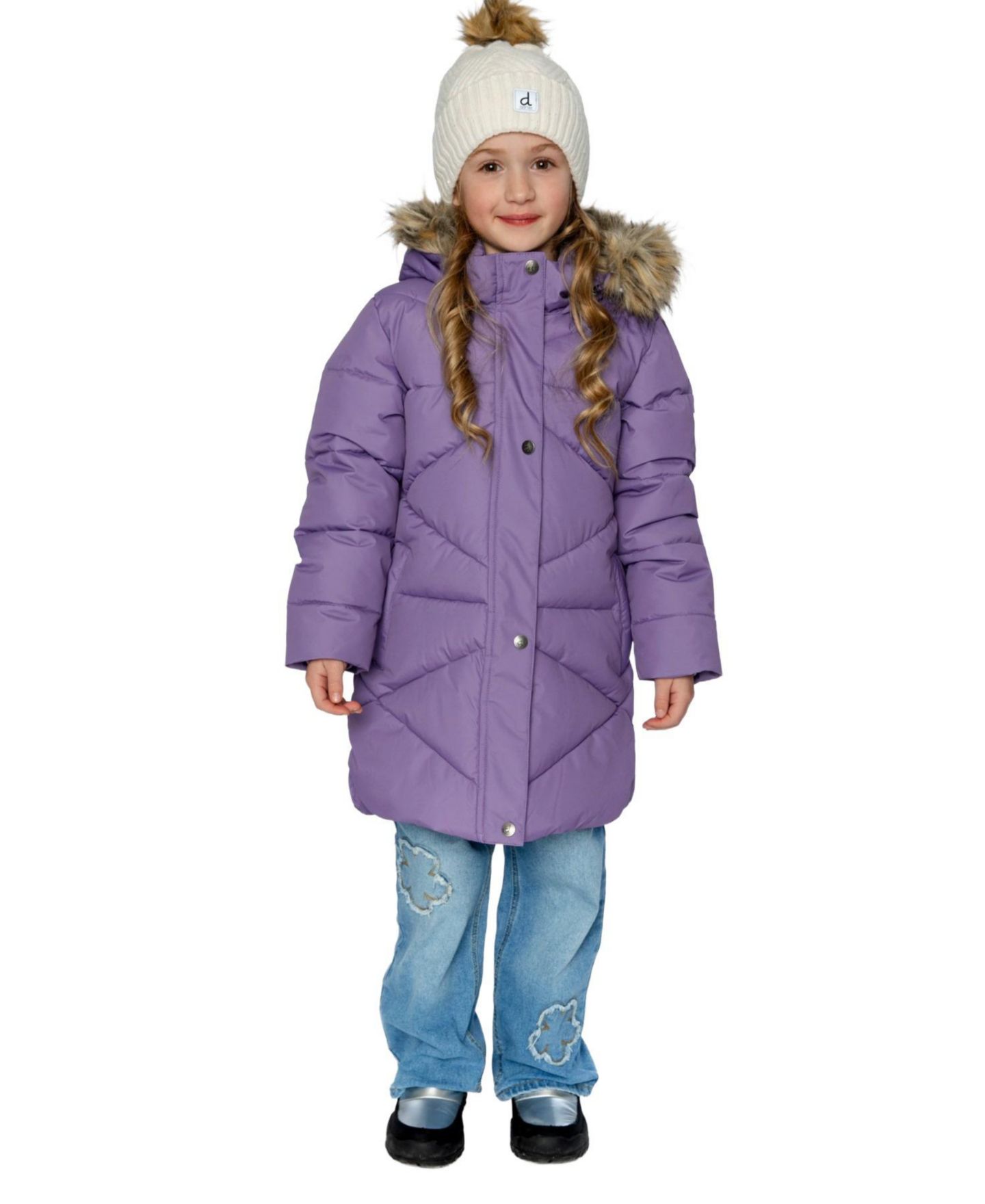Куртка Deux par Deux Ong Winter Puffer Coat для девочек, цвет: Фиолетовый — фото 6