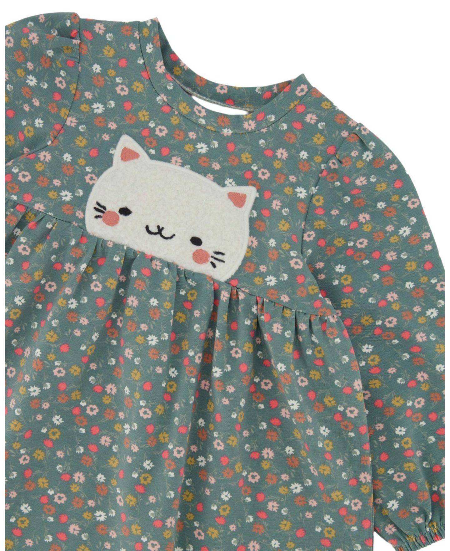 Платье Deux par Deux Cotton Printed Dress для девочек, цвет: Зелёный с принтом — фото 8
