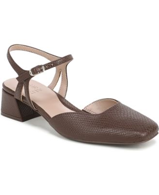Women's Hattie Block Heel Square Toe Strappy Faux Leather Pumps
