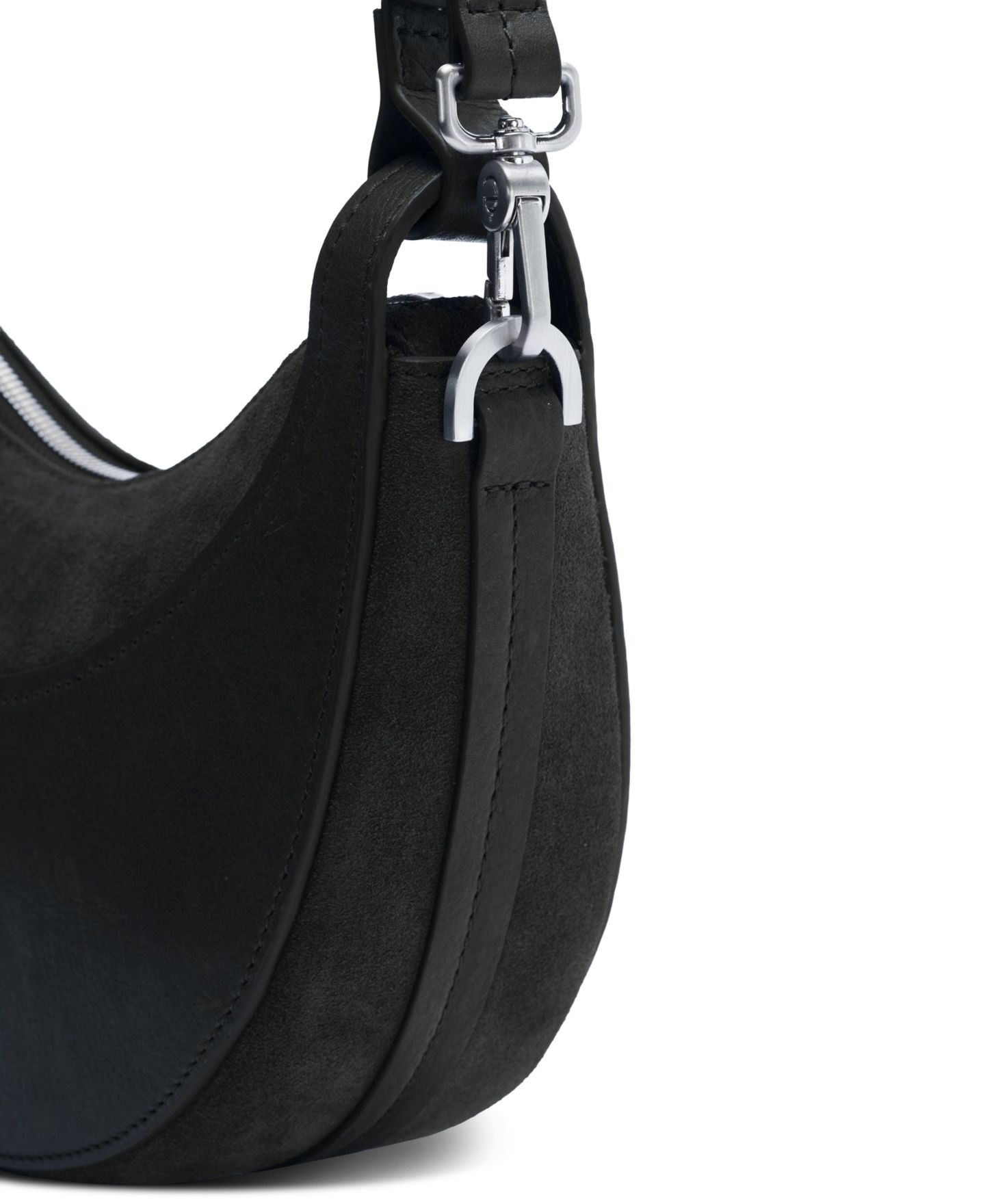 Женская сумка Ecotorie Leif Crescent Adjustable Strap Leather Crossbody, цвет: Чёрный — фото 2