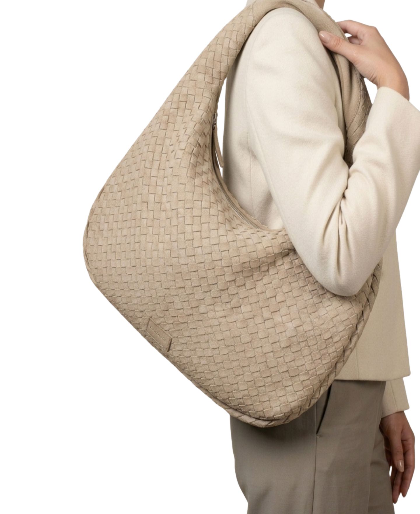 Женская сумка Ecotorie San Angelo Woven Leather Hobo, цвет: Бежевый — фото 3