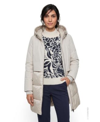 Women's Mixed Media Hooded Coat