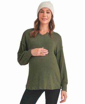 Women's Rib-Knit Split-Neck Top