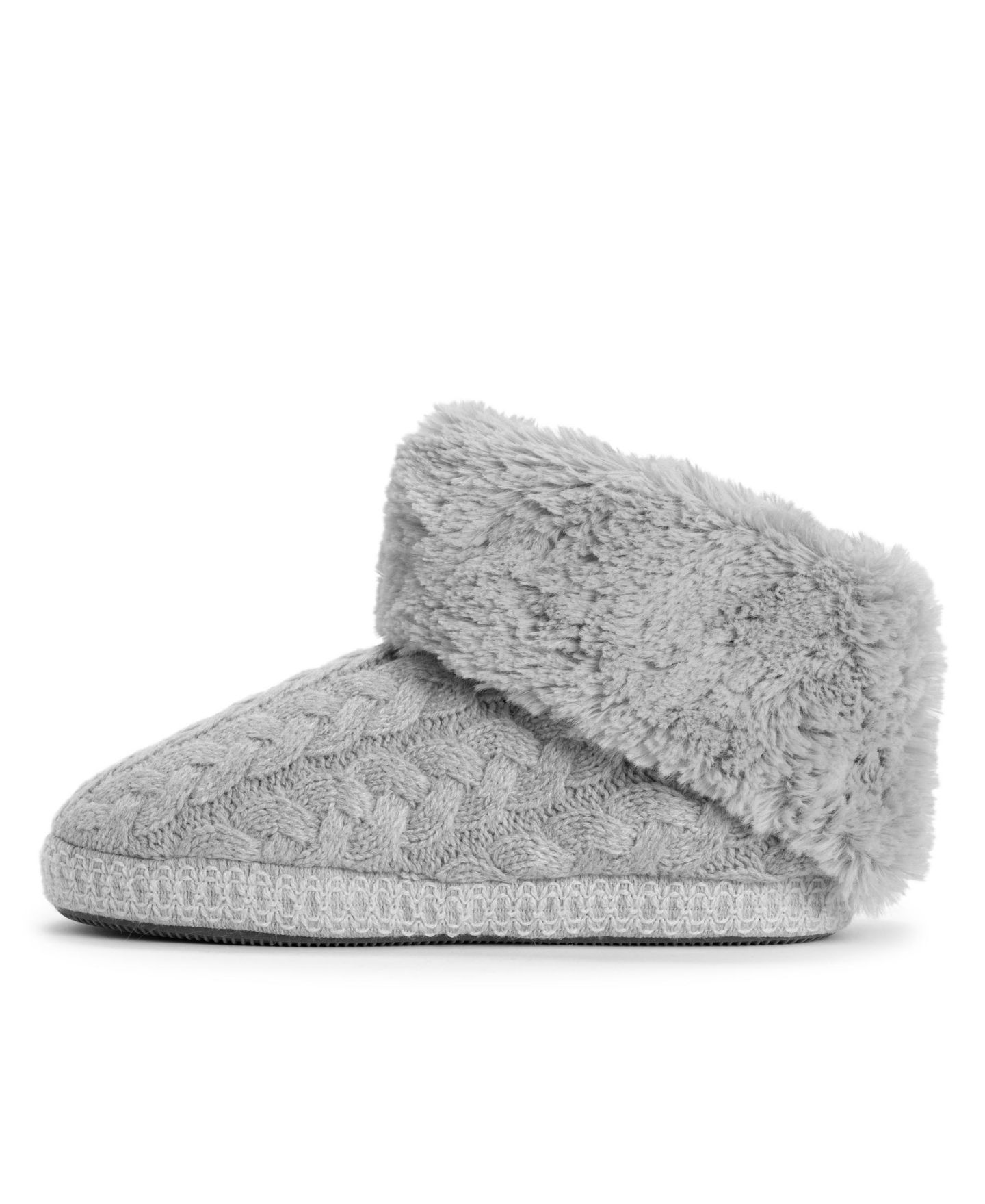 Женские тапочки MUK LUKS Melinda Cuff Boot Faux-Fur, цвет: Серый — фото 15