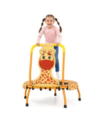 28" Mini Trampoline with Foam-Padded Handle and Elastic Bands, 176-lb Cap, Ages 3-6