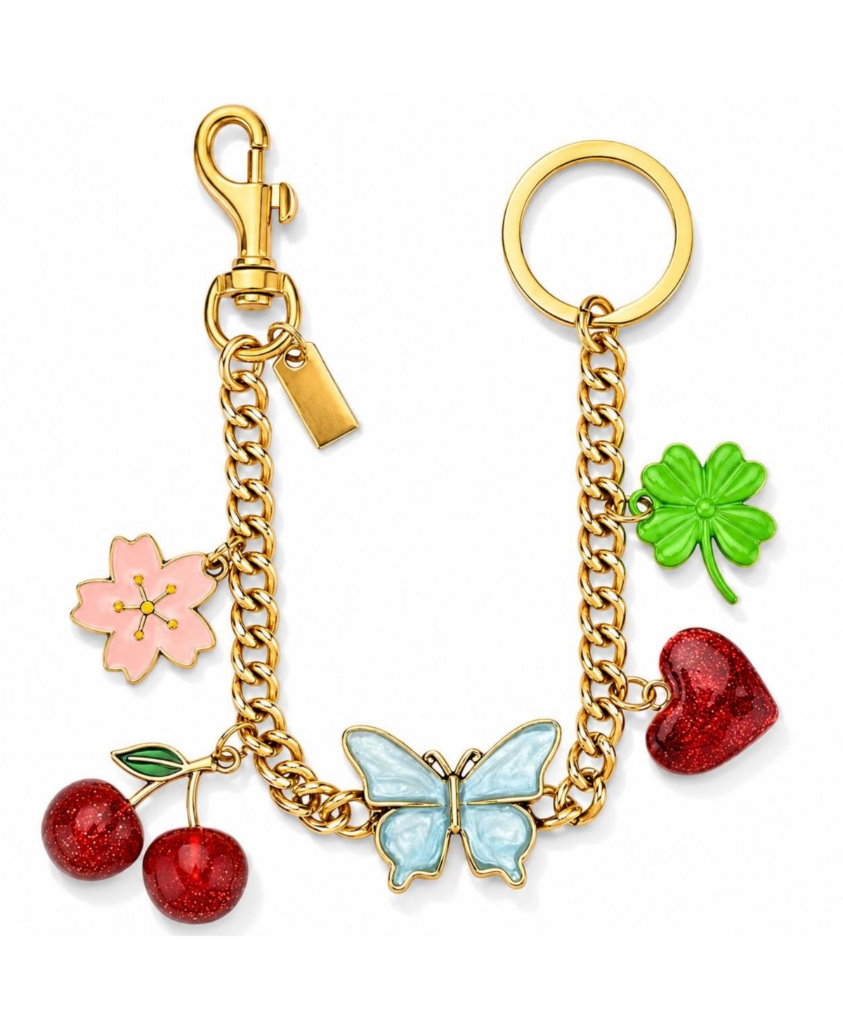 Aeelike Exquisite Fashionable Handbag Purse Charms Durable Stylish Decorations - Cherry chain-gold