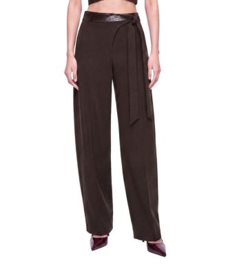 Women's Tie Waist Wide Leg Trousers