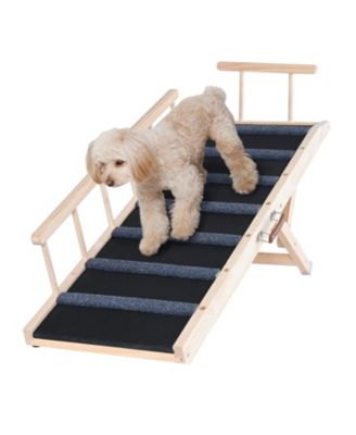 Folding Wooden Pet Ramp 47.2 in Long with 6 Adjustable Heights