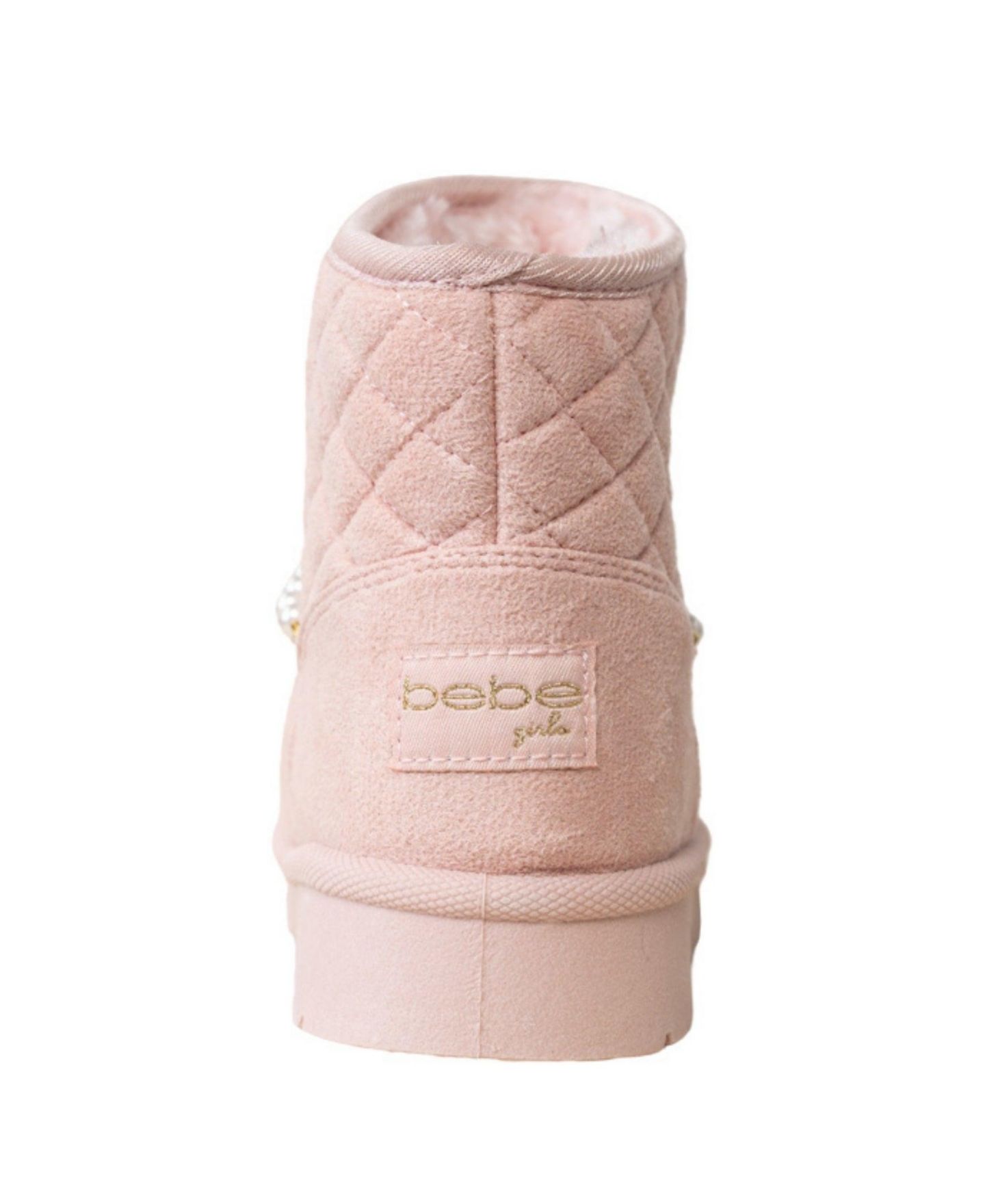 Ботинки Bebe Quilted Cozy Imitation Pearl Chain Boots для девочек, цвет: Пудровый — фото 5