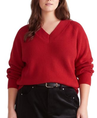 Plus Size Tori Chunky-Knit Relaxed V-Neck Sweater