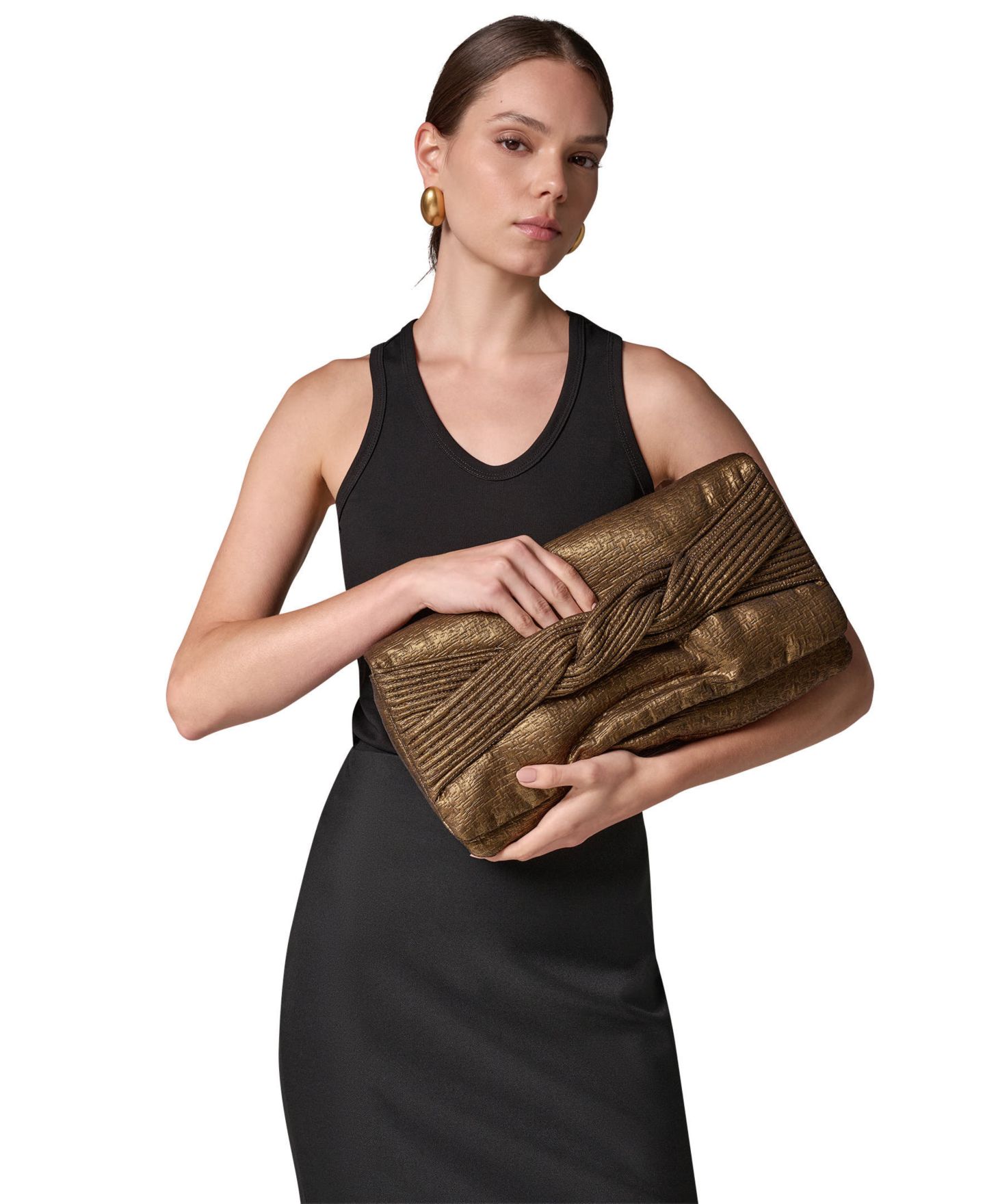 Женский клатч Donna Karan New York Grenadine Large Clutch Handbag, цвет: Бронзовый — фото 3