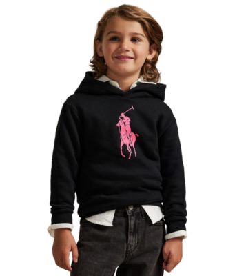 Toddler and Little Boys Pink Pony Fleece Hoodie