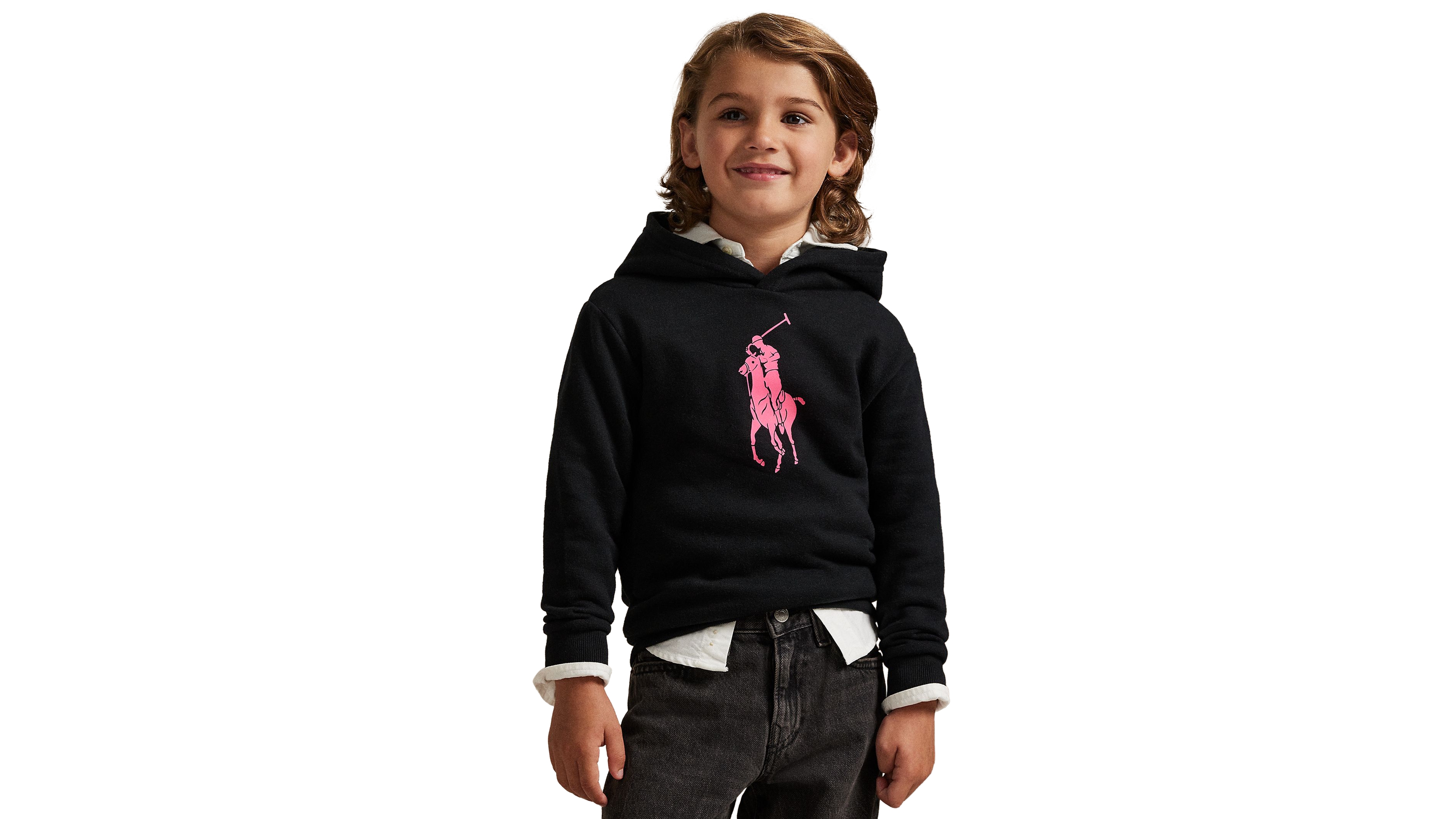 Polo Ralph Lauren Toddler and Little Boys Pink Pony Fleece Hoodie